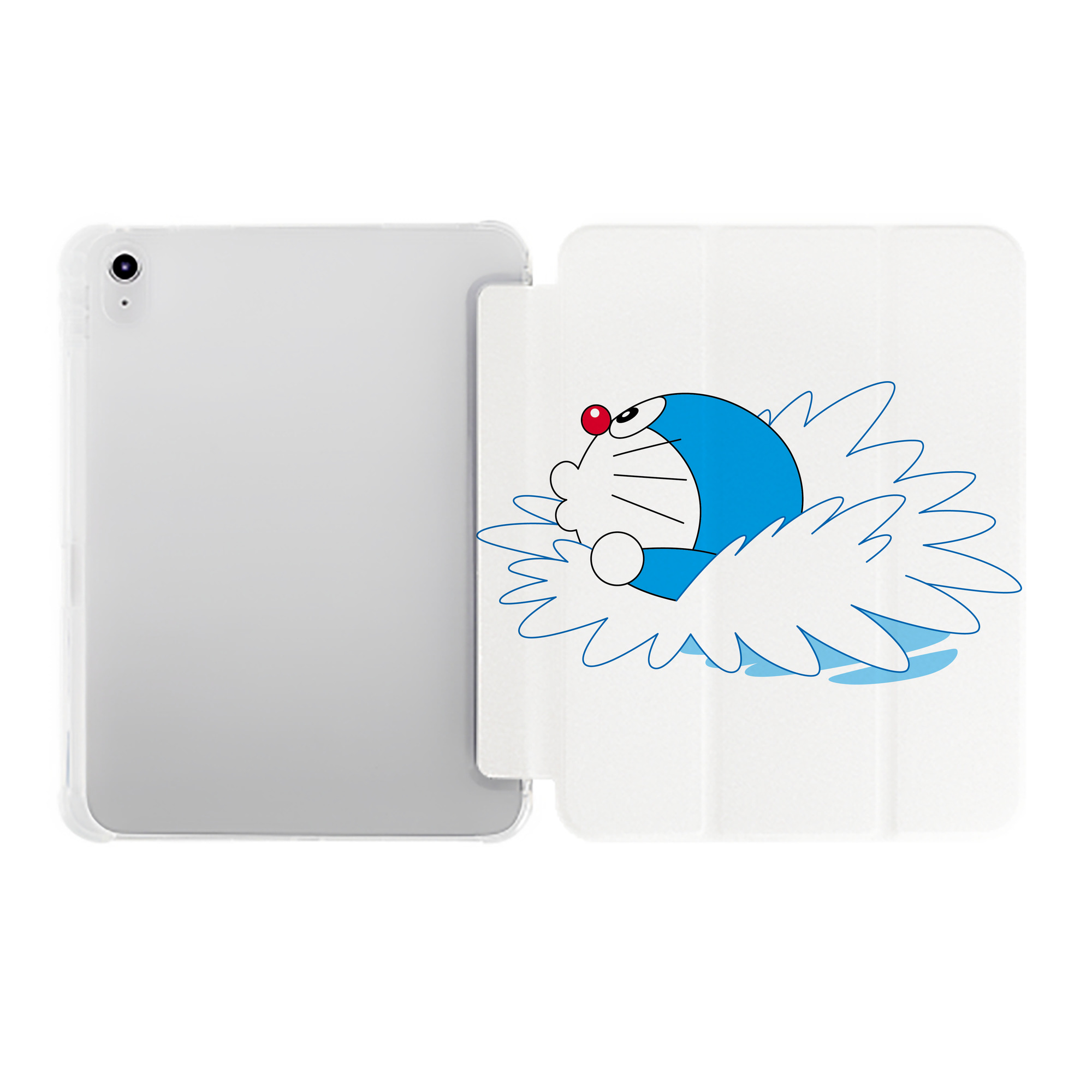 （画像用） ドラえもん Doraemon IPad ケース ペン収納付き 三つ折りスタンド PUレザー×シリコン 対応機種9.5/10.5/10.9インチ